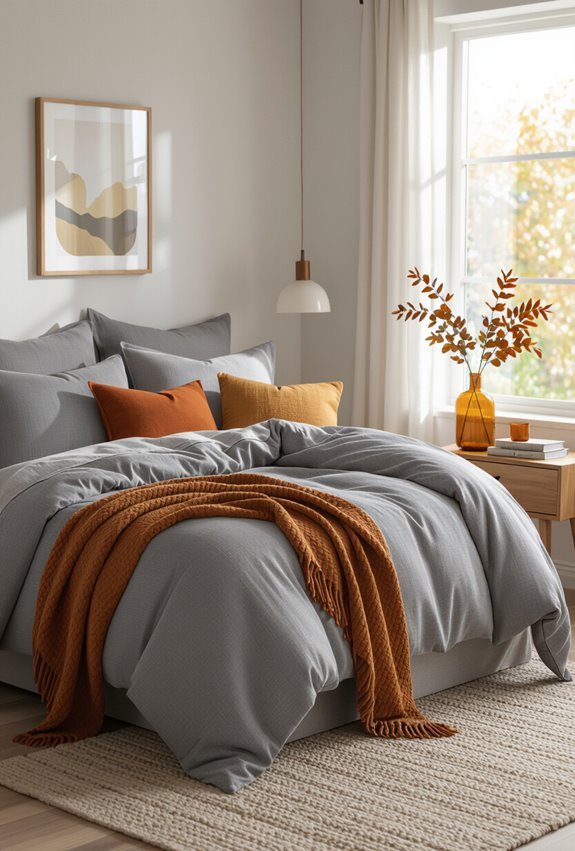 warm gray layered bedding