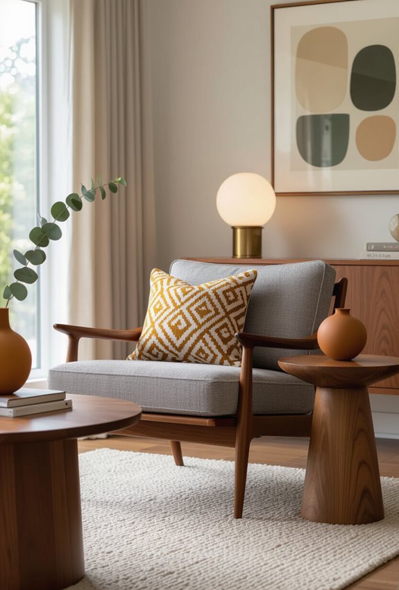 warm gray ochre mid century patterns