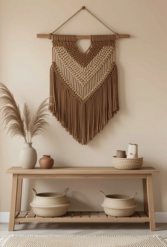 warm handcrafted brown macram