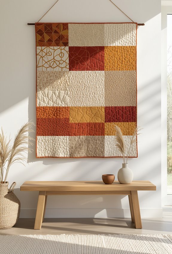 warm handcrafted textile wall art