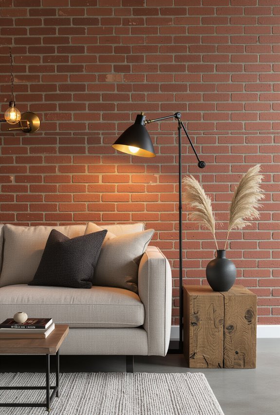 warm industrial lighting accents