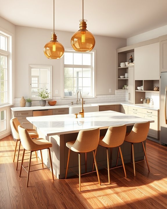 warm inviting kitchen lighting