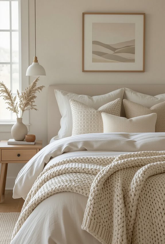warm ivory layered textiles