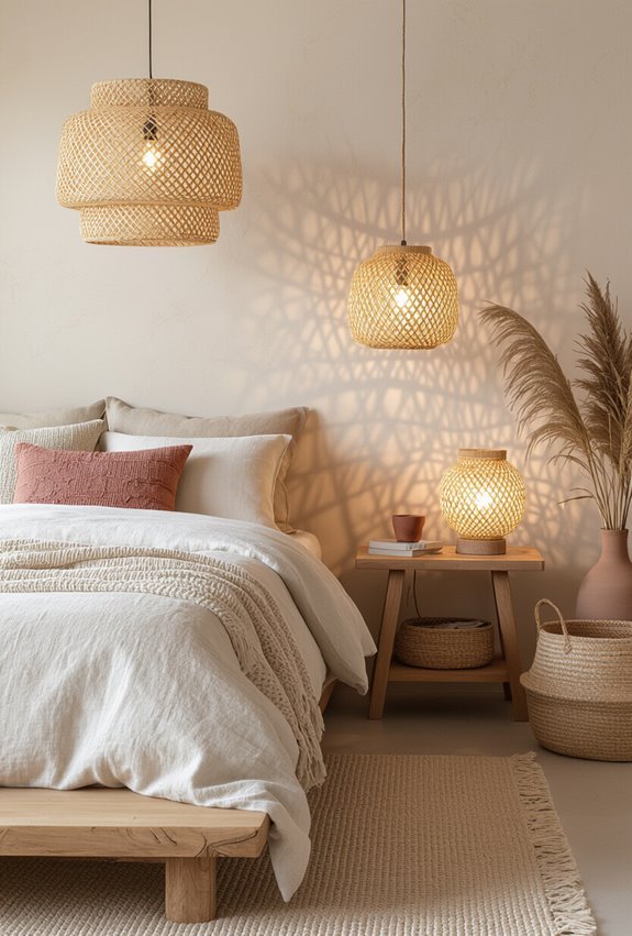 warm layered boho lighting