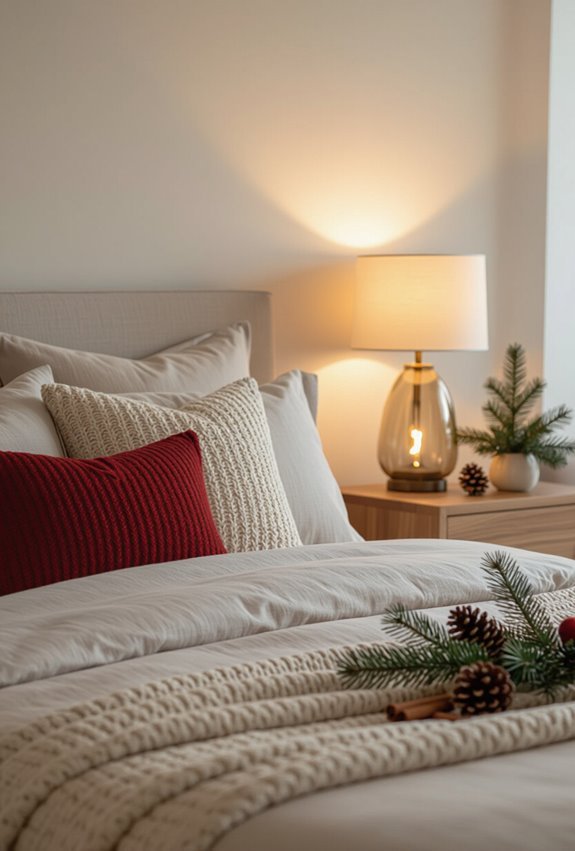 warm layered candlelit bedroom glow