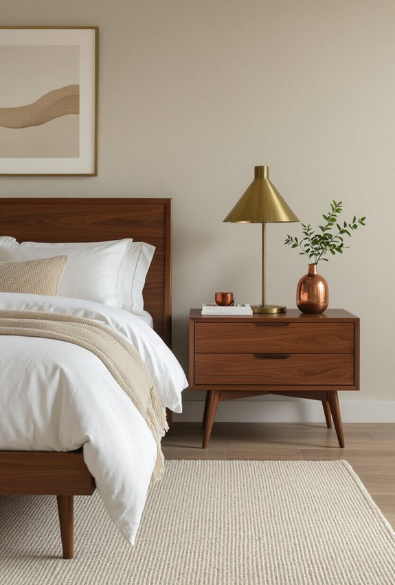 warm metallic mid century accents