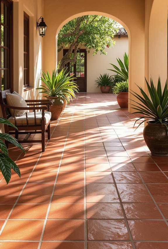 warm mexican terracotta patio