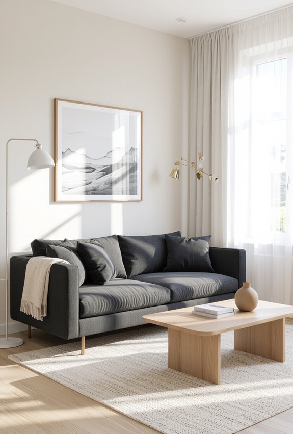 warm minimalist dark seating