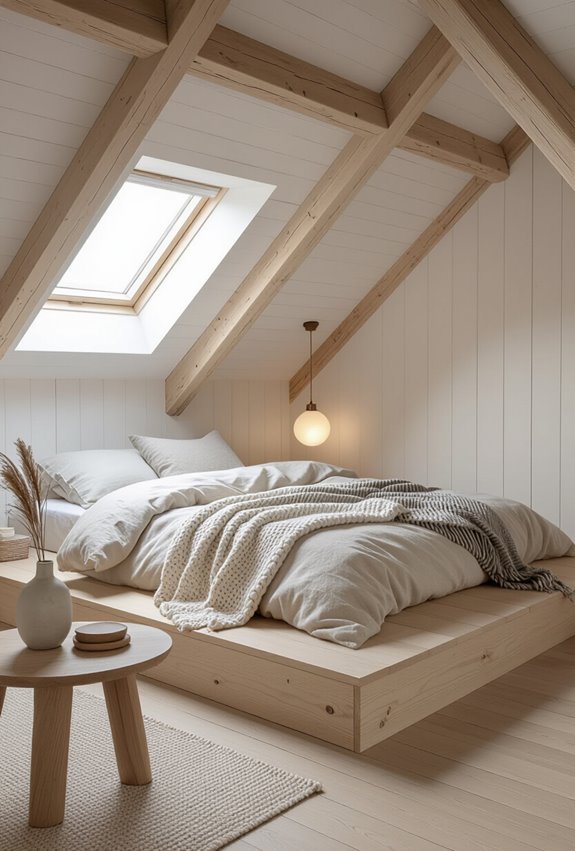 warm minimalist scandinavian attic