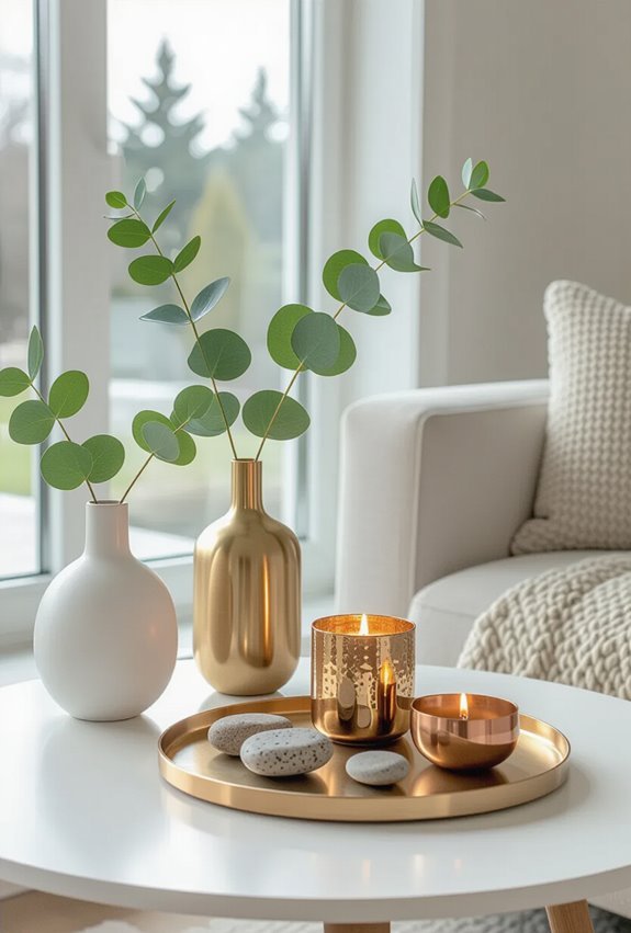 warm mixed metal decorative accents