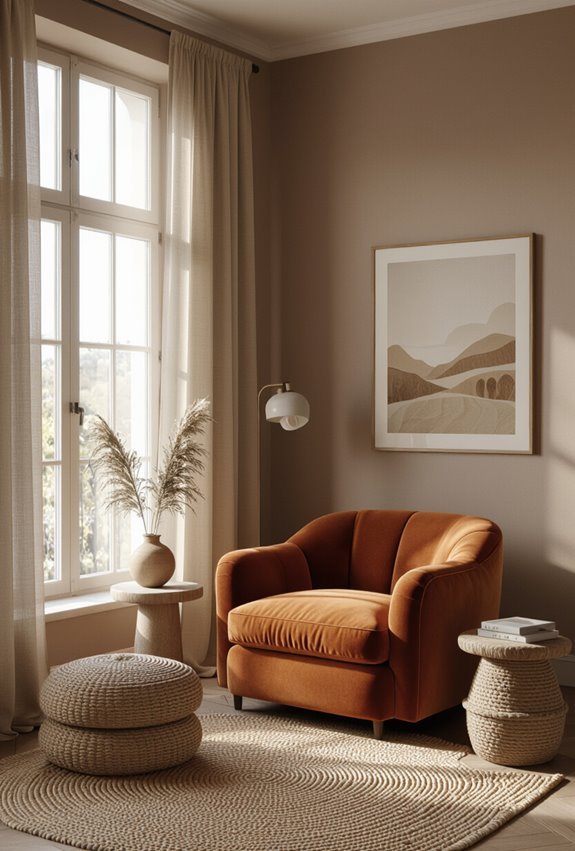 warm muted earthy tones