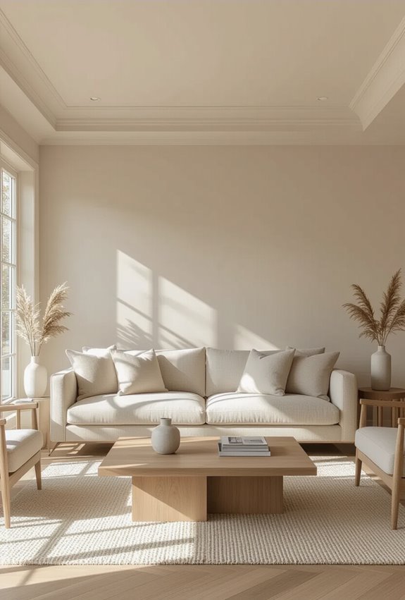 warm neutral taupe ceiling