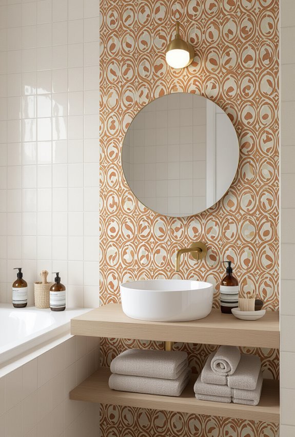 warm patterned wallpaper focalpoint