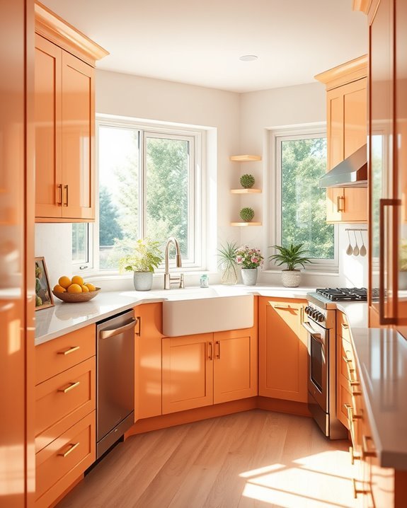 warm peach kitchen harmony