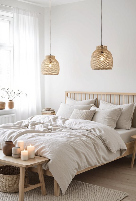 warm pendant and candlelight