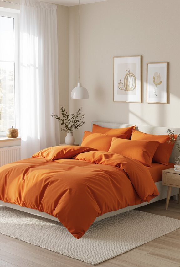 warm pumpkin orange autumn bedding