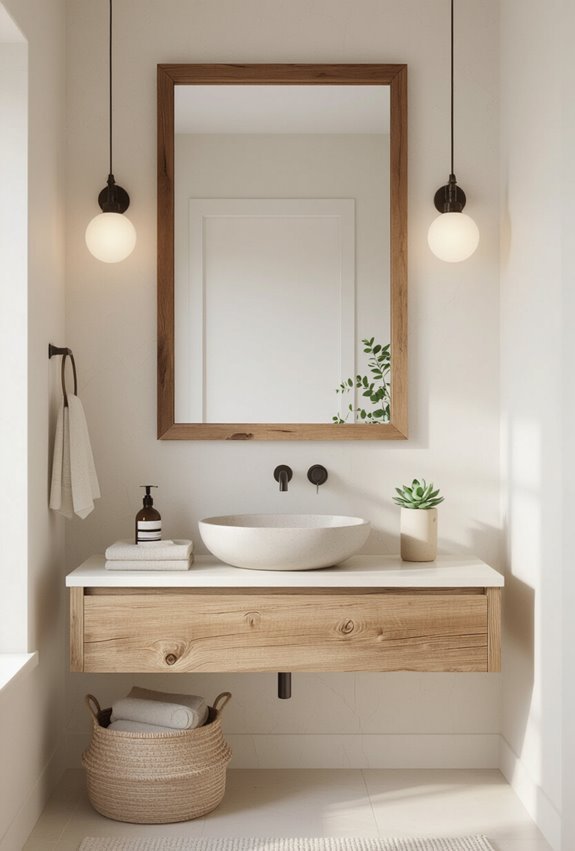warm reclaimed wood mirror