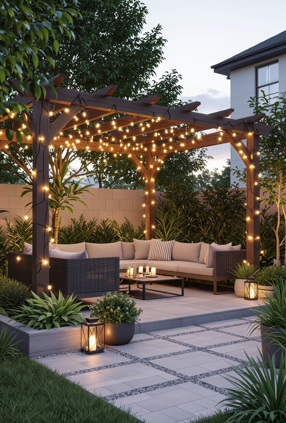 warm rustic magical backyard glow