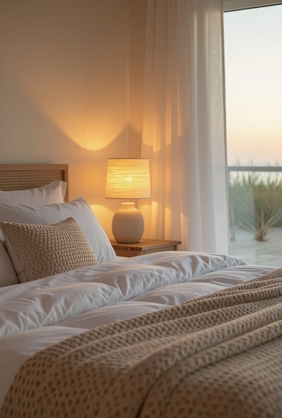 warm sunset coastal ambiance