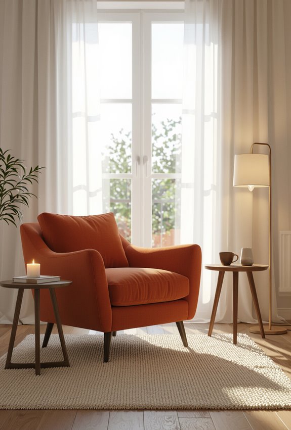 warm sunset inspired terracotta accents