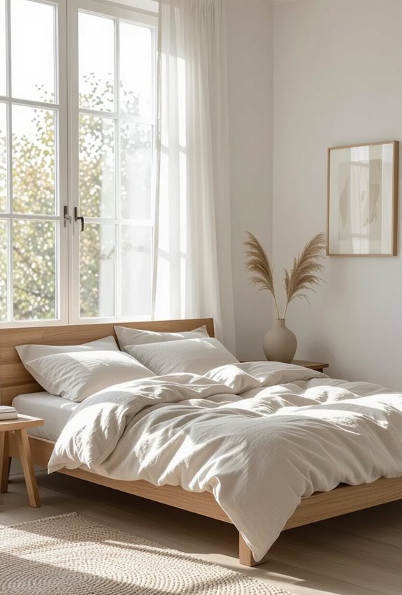warm sustainable wood and linen