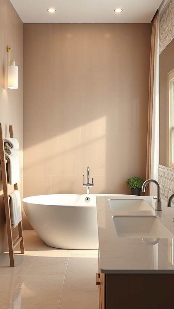 warm taupe bathroom elegance