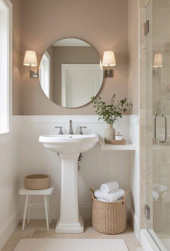 warm taupe crisp white elegance