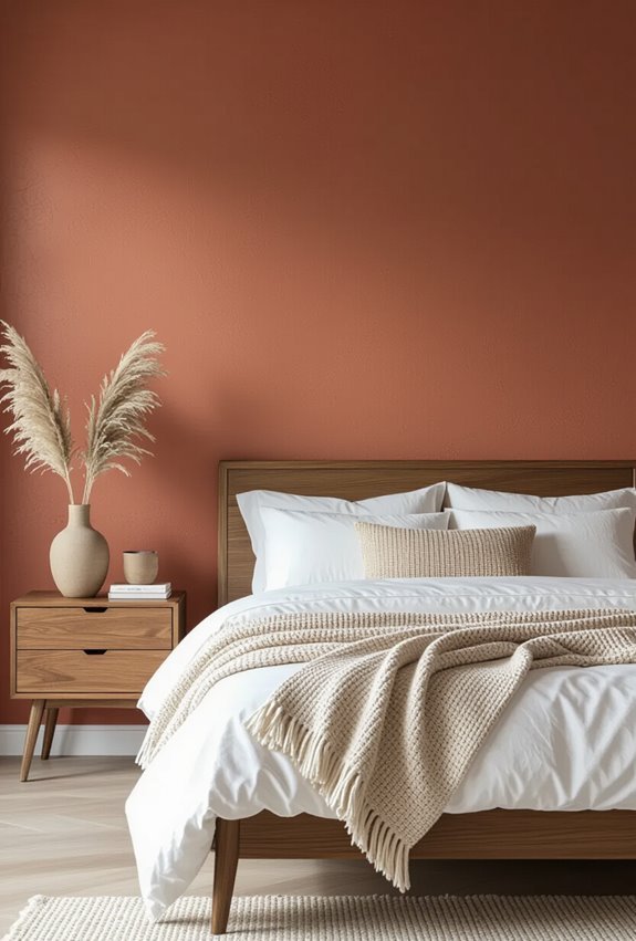 warm terracotta cozy bedroom