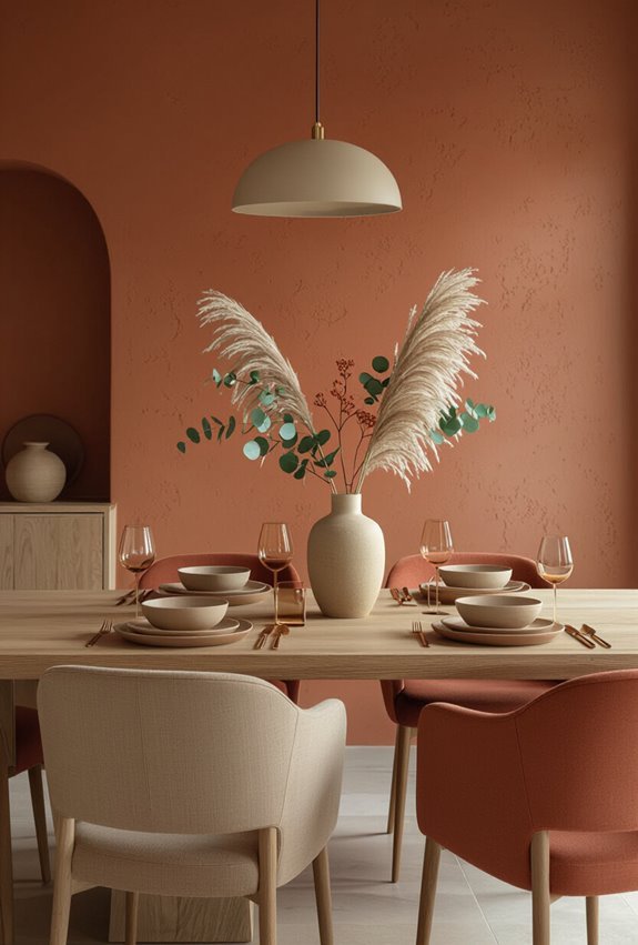warm terracotta earthy accents