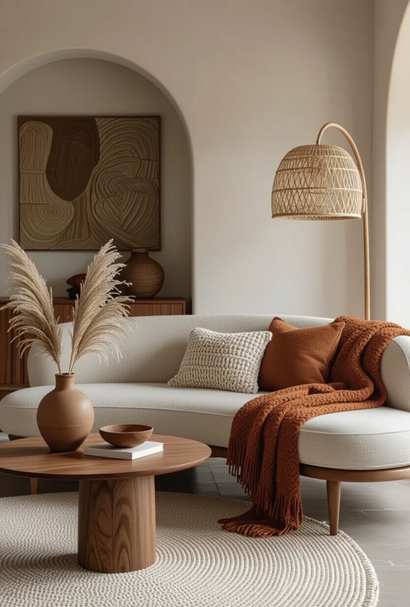 warm terracotta mid century textures