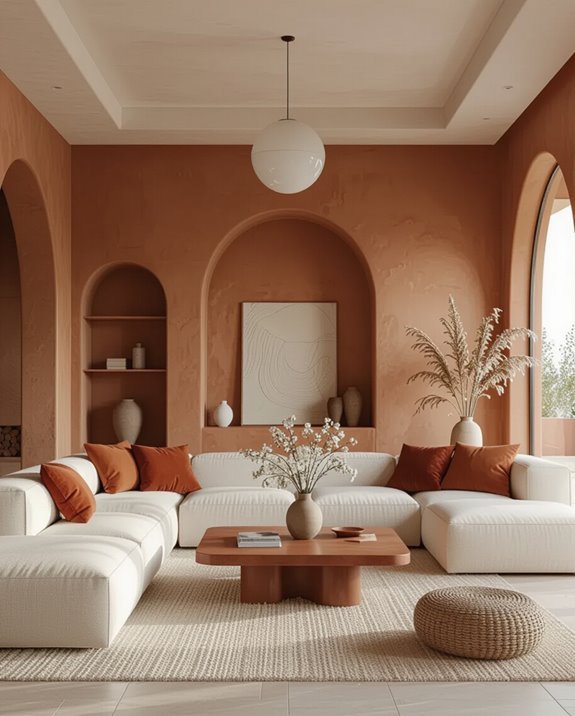 warm terracotta soft white