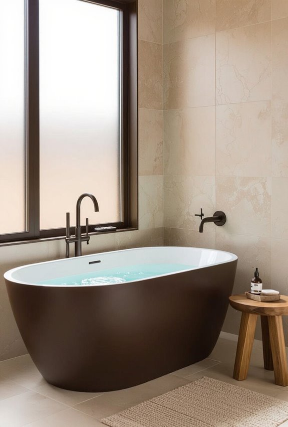 warm textured matte brass fixtures