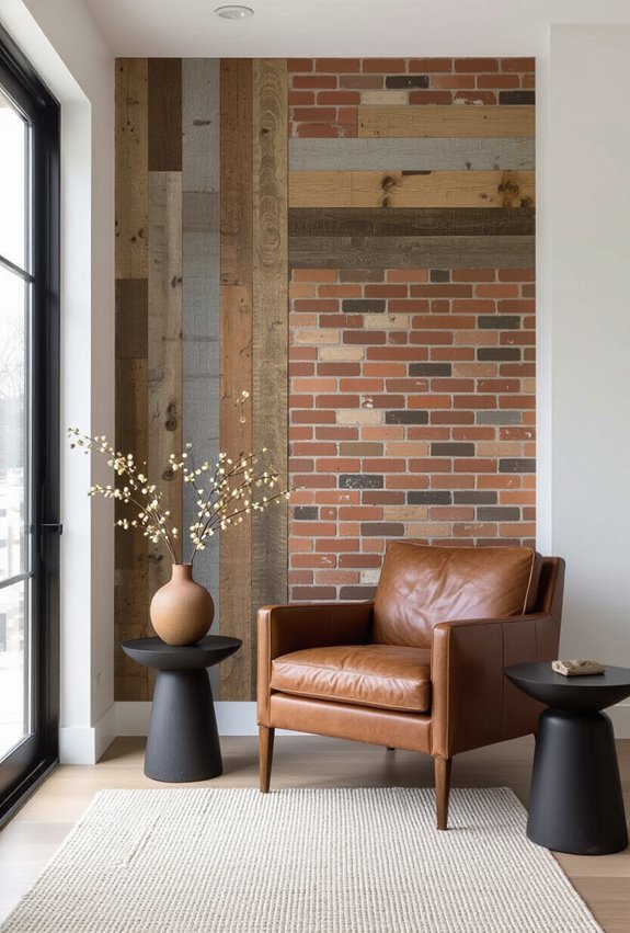 warm textured reclaimed brick contrast