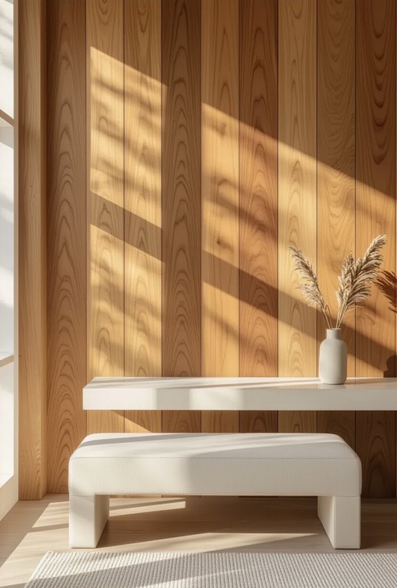 warm textured reclaimed wood panels