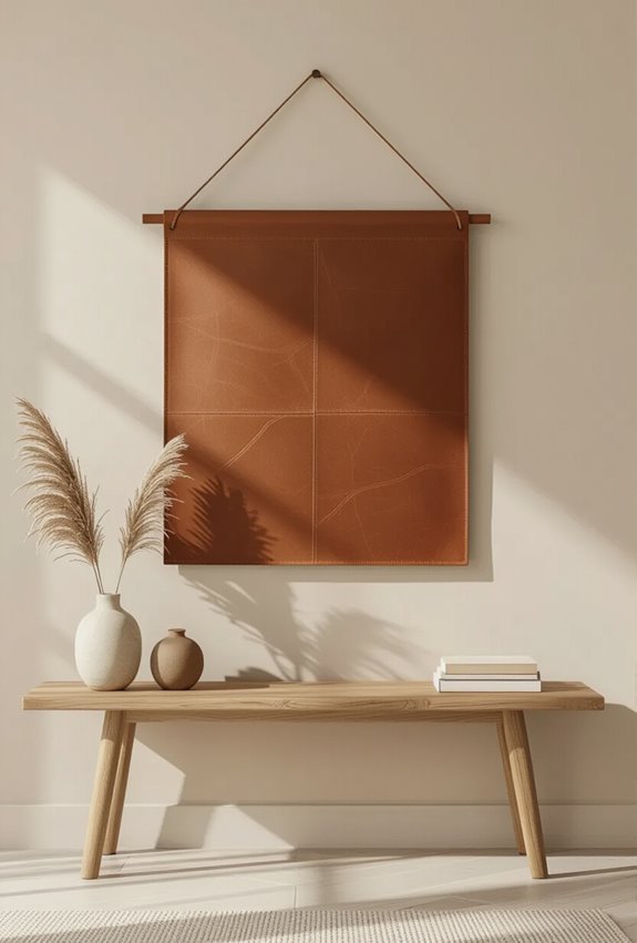 warm textured vintage leather decor