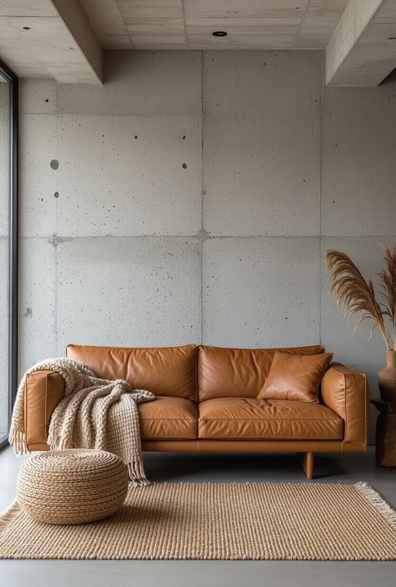 warm textures soften brutalist edges