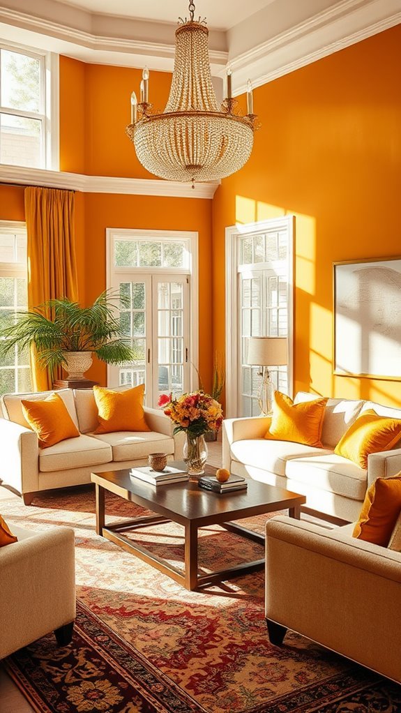 warm toned accent wall