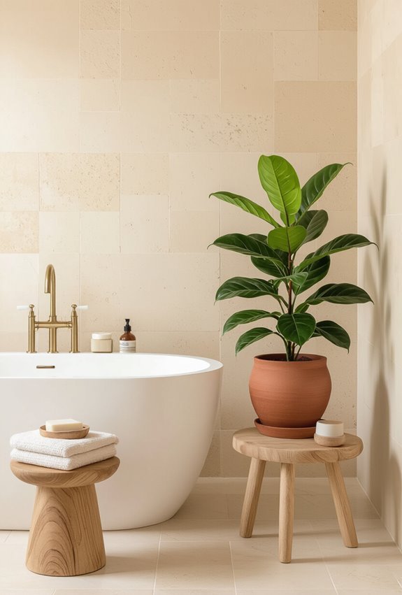 warm toned plants and containers