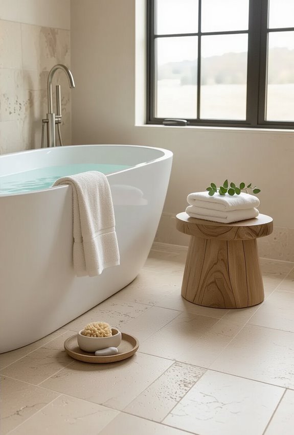warm travertine spa elegance