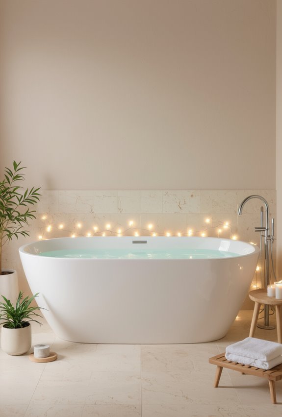 warm twinkling bath side lights