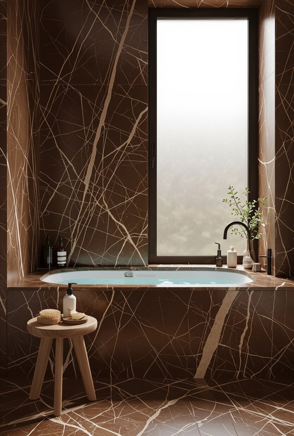 warm veined brown marble elegance