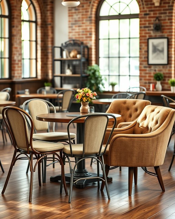 warm vintage cafe ambiance