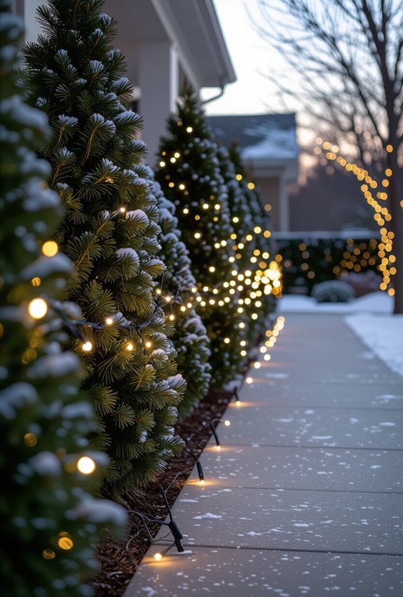 warm vintage lit holiday walkway