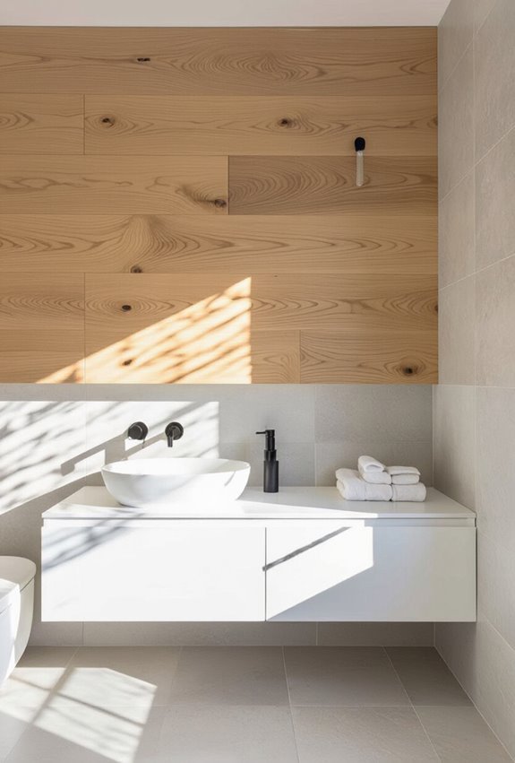 warm wood sleek tile blend