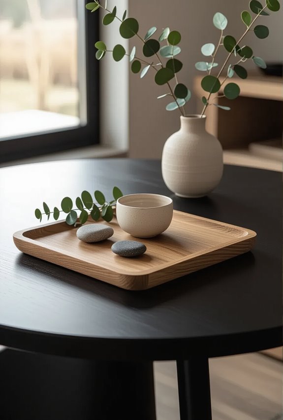 warm wood softens black