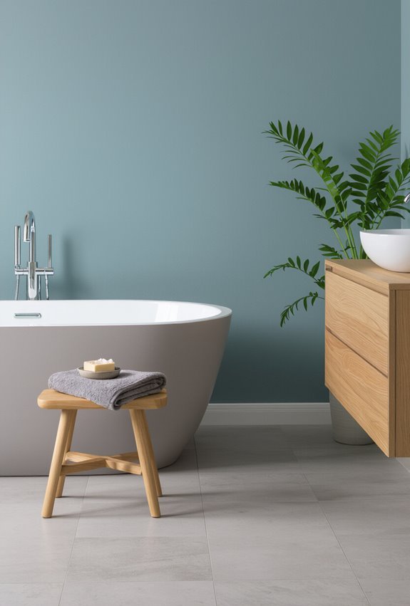 warm wood with cool tones