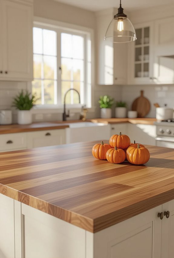 warm woodgrain and terracotta