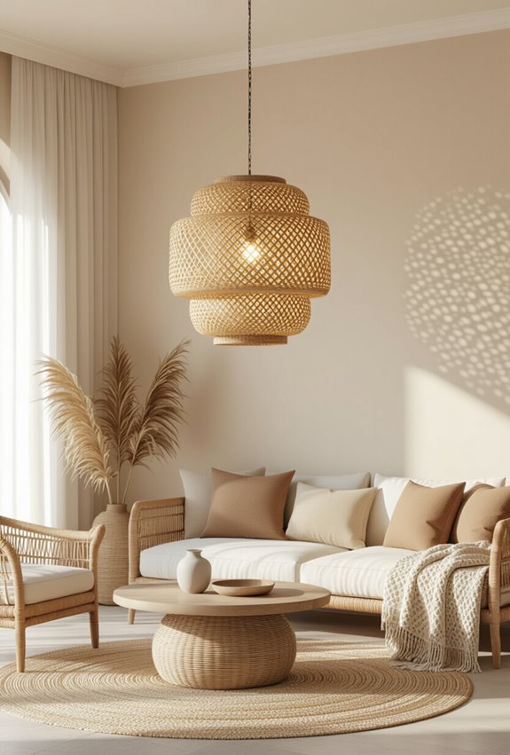 warm woven african pendant lighting