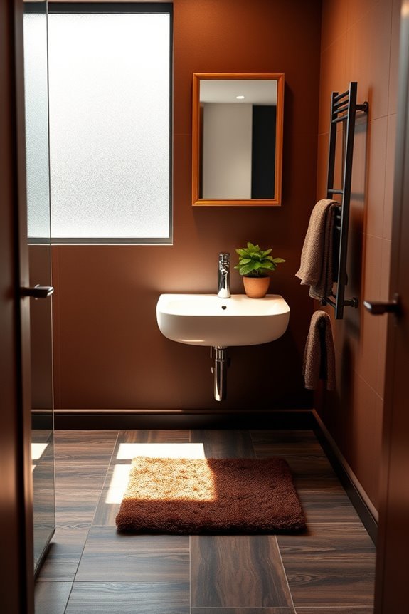 warmth and sophistication in bathrooms