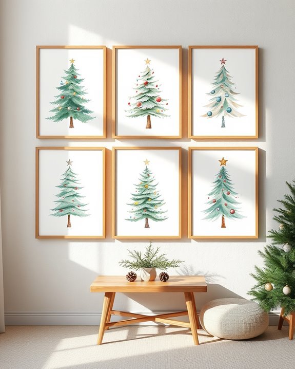 watercolor holiday tree art